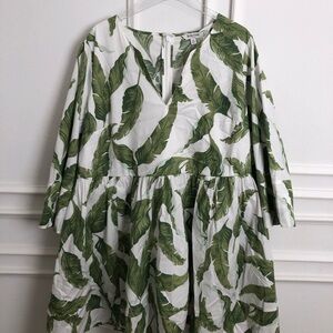 Belle Isle by Torrid Green Leaf Print Mini Dress